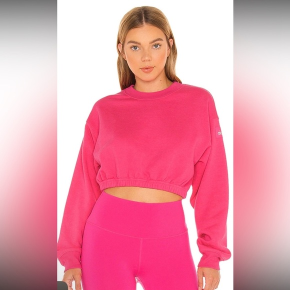 ALO Yoga Sweaters - Devotion Alo Yoga Crewneck Neck Pullover Top Neon Pink Sold Out Online